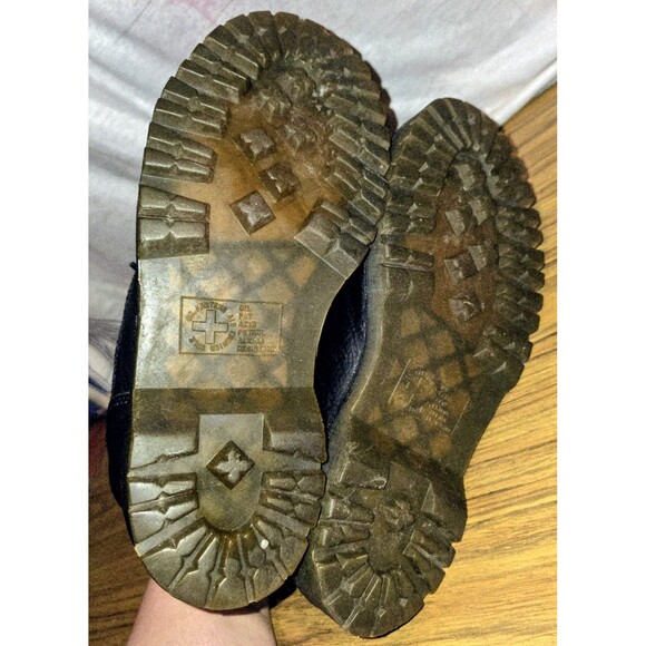 DR. MARTENS AIR WAIR Y2K 10962 Sz 8M 9W Chunky Black Combat Biker Midi Boots - Picture 5 of 16